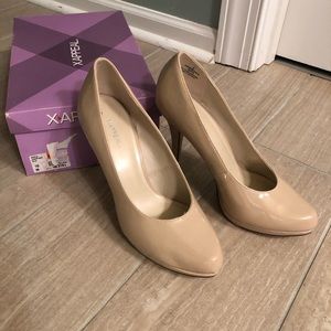 Cream color platform heels